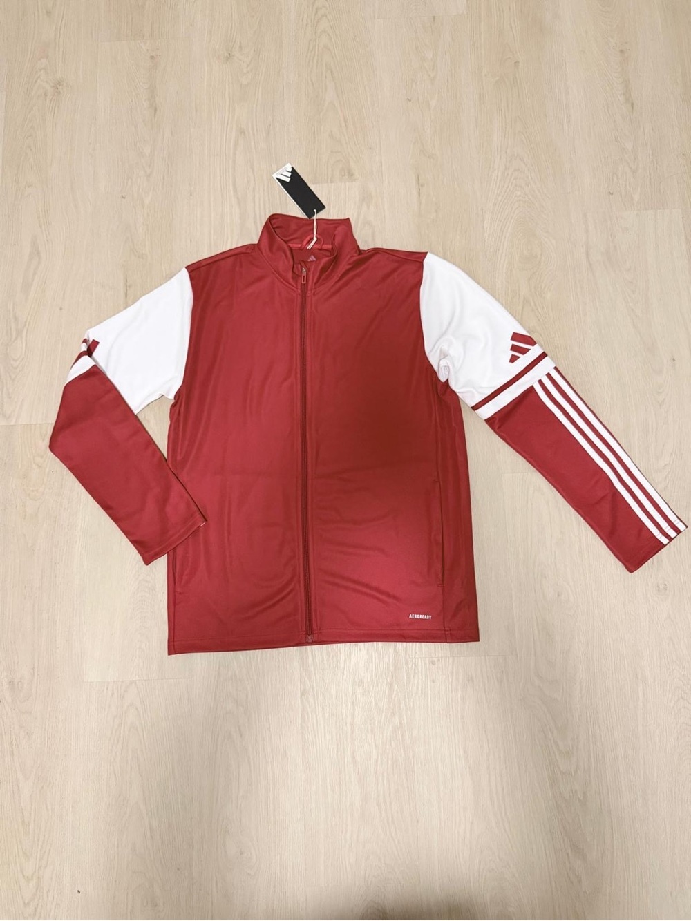 adidas Men's Red and White Full-Zip Performance Jacket